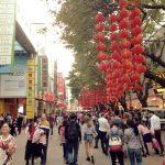 chinese new year beijing road red lanterns