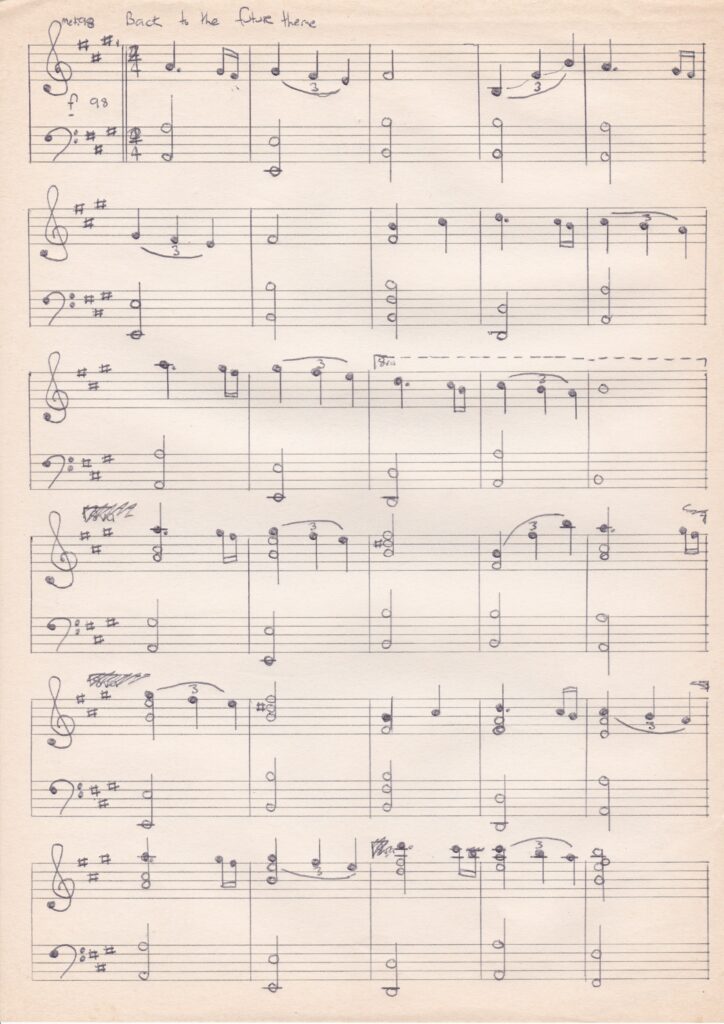 Back To The Future Handwritten Musical Composition For May 21, 1996