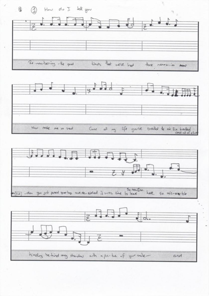 How Do I Tell You Musical Score