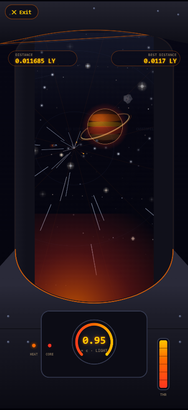 Floor Is Lava screenshot - Space Mode cockpit, live near a ringed planet, June 4, 2026