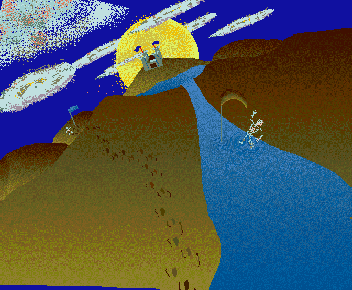 Desert Dream Image On Amiga 500 Deluxe Paint
