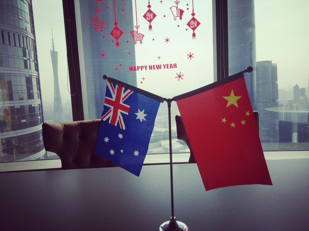 australia china flags