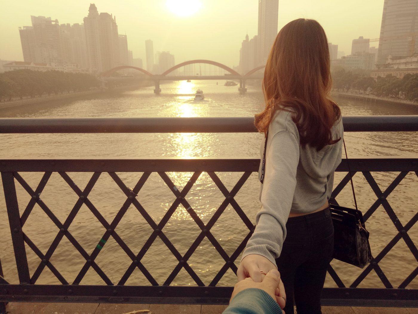 guangzhou bridge hold hands female