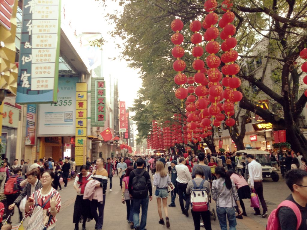 chinese new year beijing road red lanterns