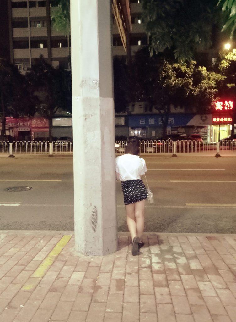 Lone Girl On Chinese Road
