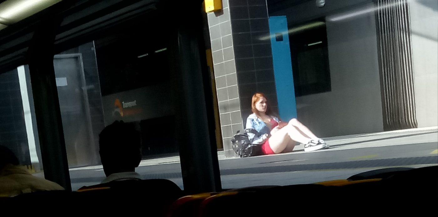 Girl Outside The Sydney Train