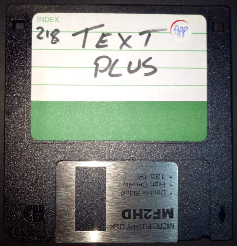 TextPlus 3.0 Software On Amiga 500 3.5 Inch Floppy Disk