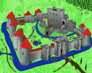 Medieval Castle Pixel Art On Amiga 500