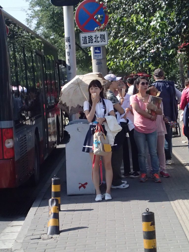 Chinese cosplay girl holding umbrella in China