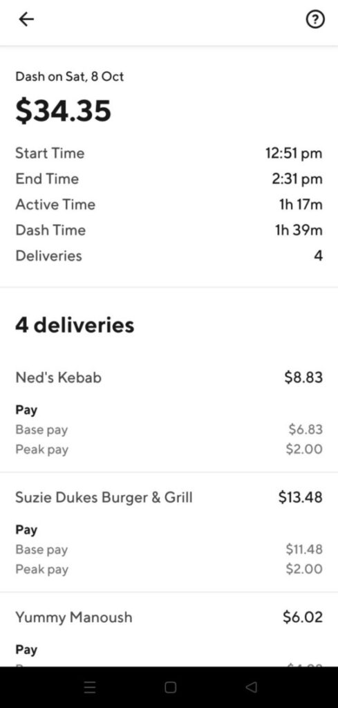 DoorDash Delivery Driver App Screens