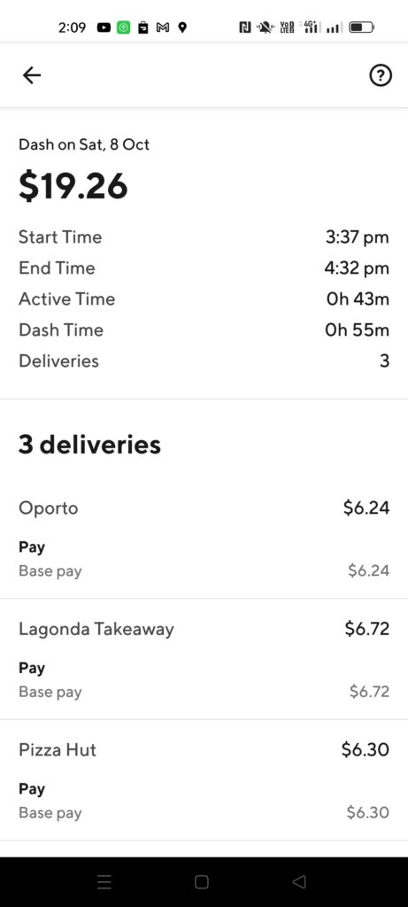 DoorDash Delivery Driver App Screens