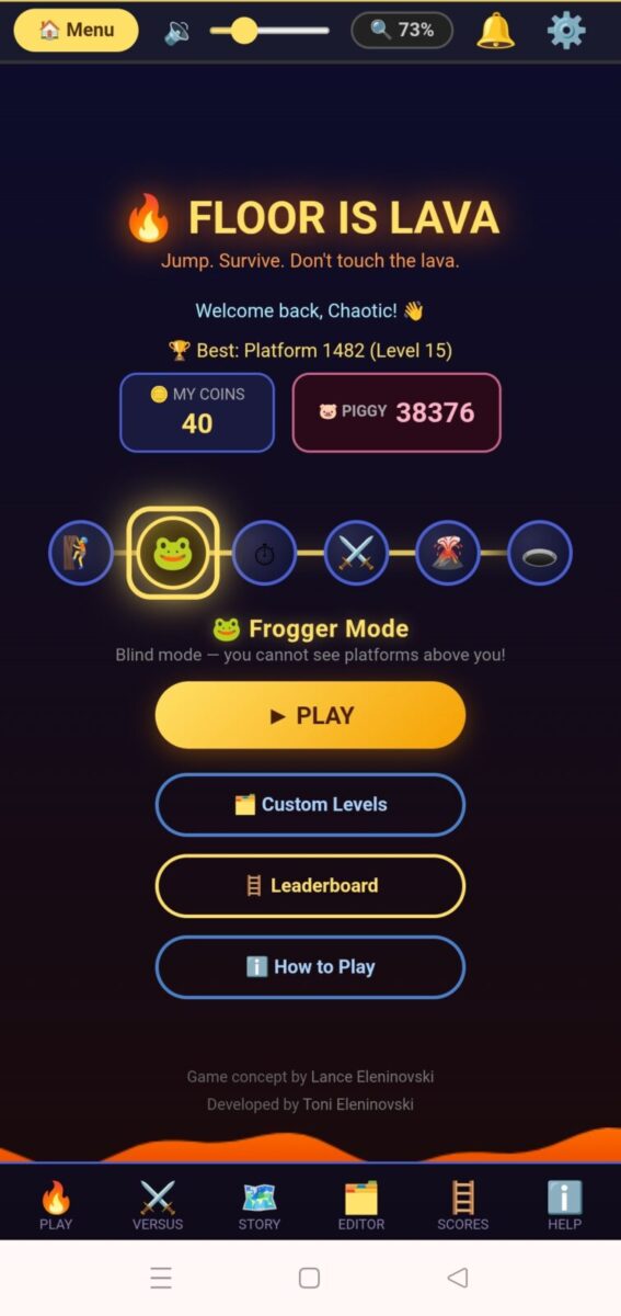 Floor Is Lava screenshot; 2026-05-27
