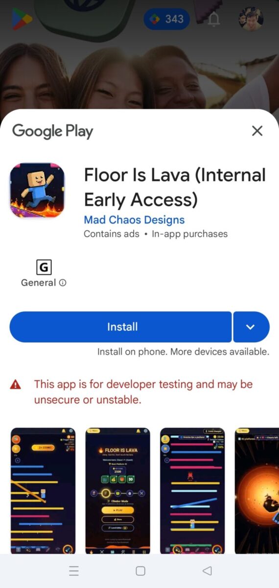 Floor Is Lava screenshot; 2026-07-04