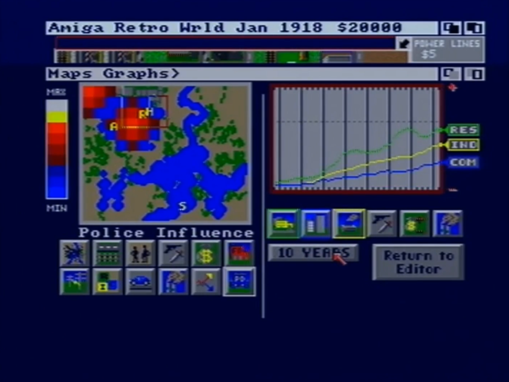 Sim City Graphs Window