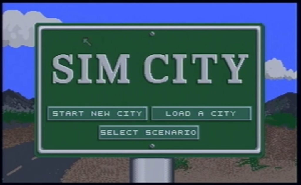 Sim City Start Screen