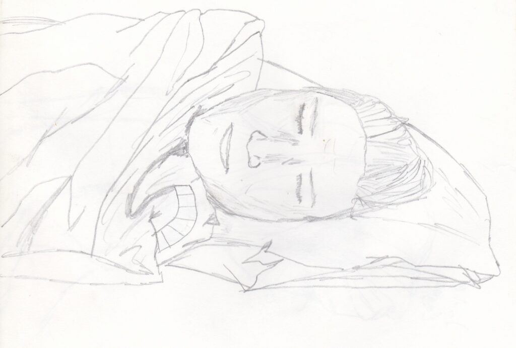 Lyssa Sleeping Portrait Drawn With Pencil