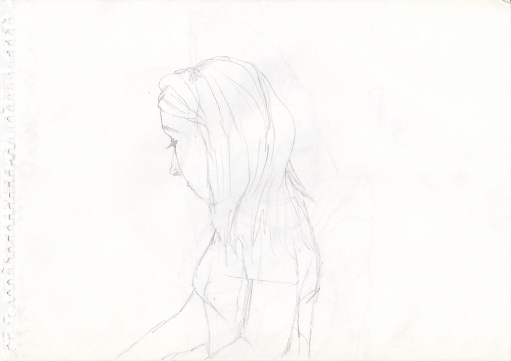 Lyssa Sleeping Portrait Drawn With Pencil