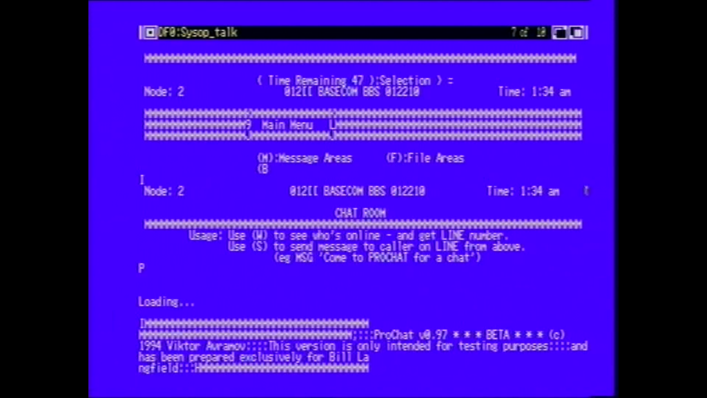 Basecom BBS Bulletin Board System Online In 1994