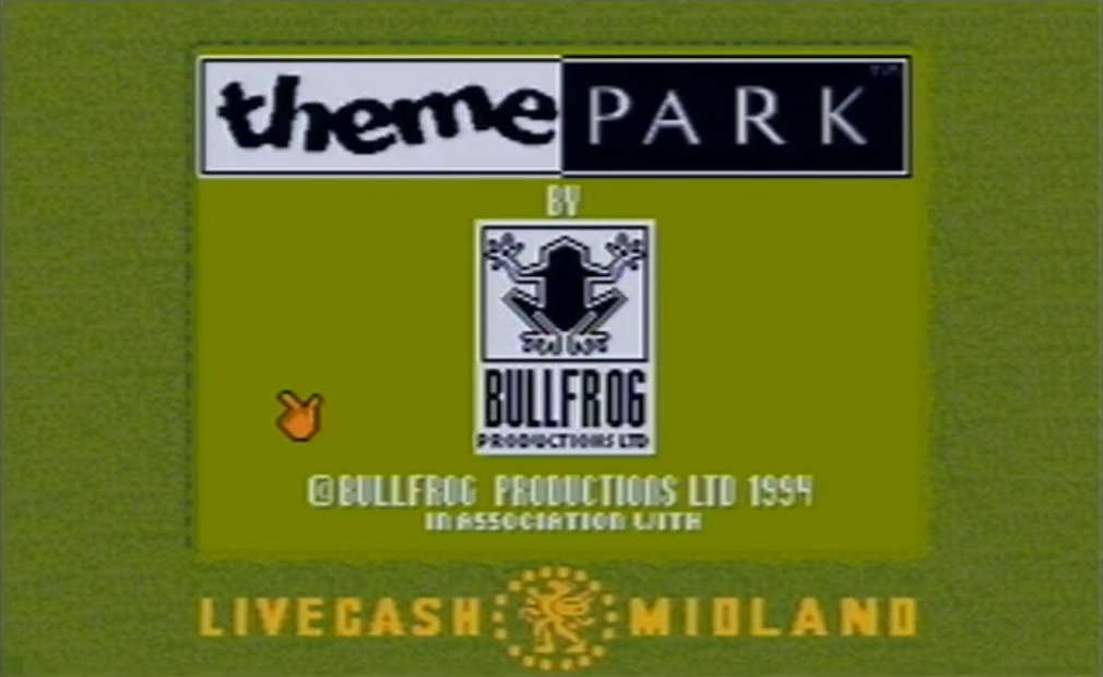 Theme Park Logo Splash Screen Credits Bullfrog Livecash Midland