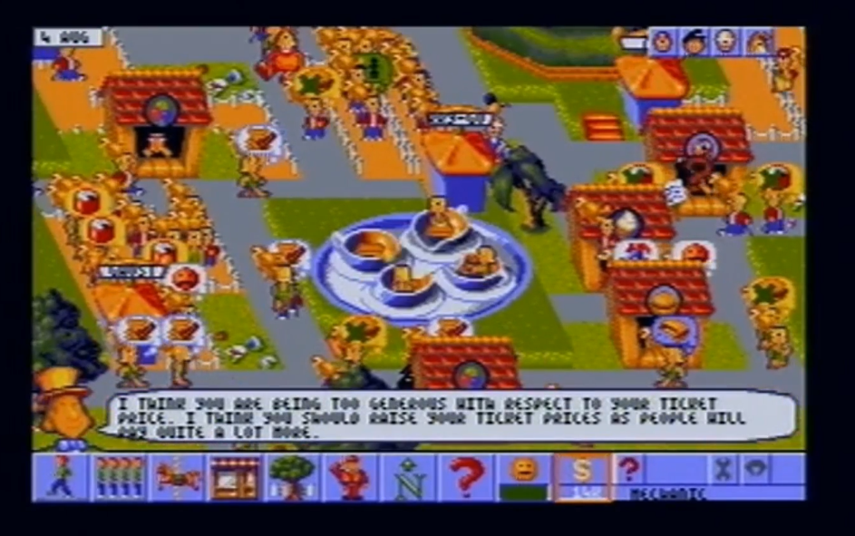 Theme Park Live Gameplay Amiga 500