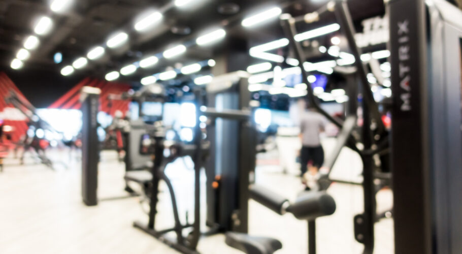abstract blurred bodybuilding gym interior of fitness room