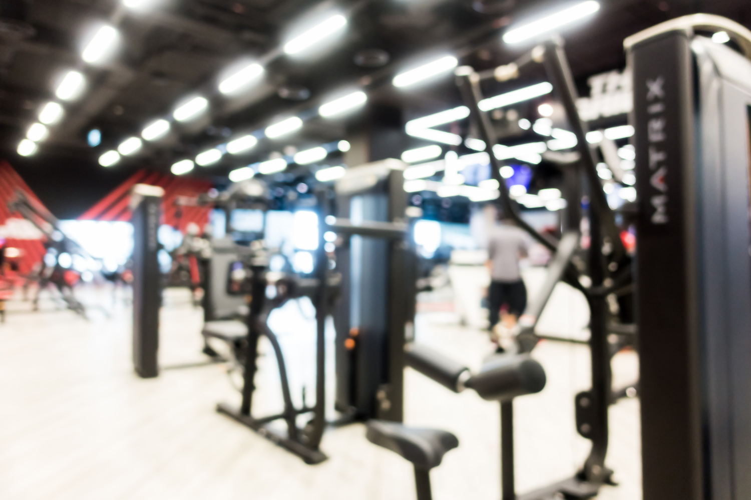 abstract blurred bodybuilding gym interior of fitness room