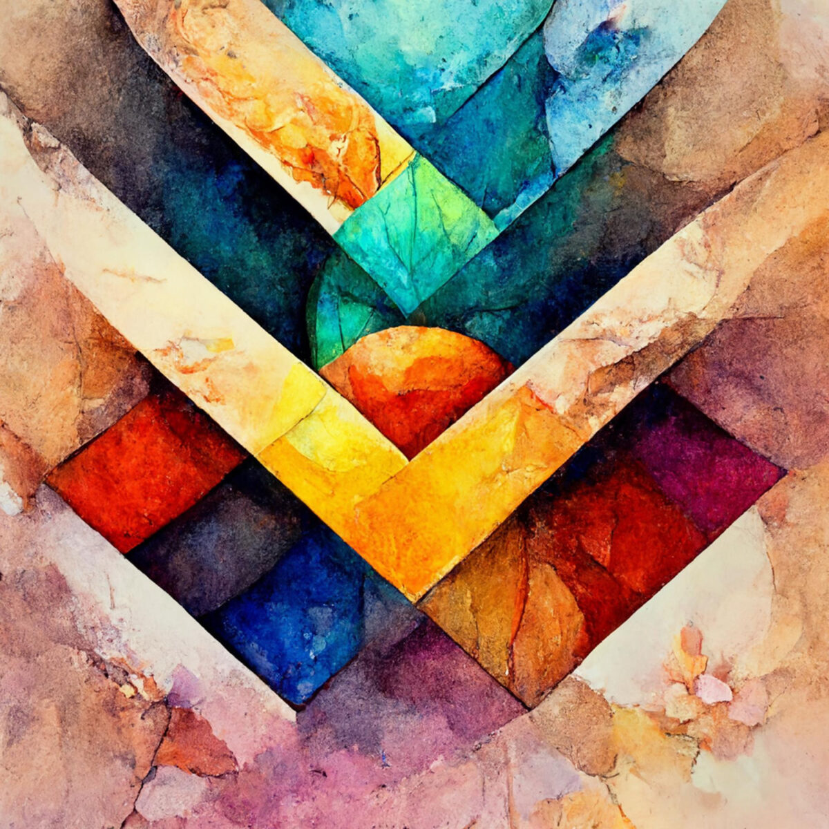 abstract contemporary modern watercolor art