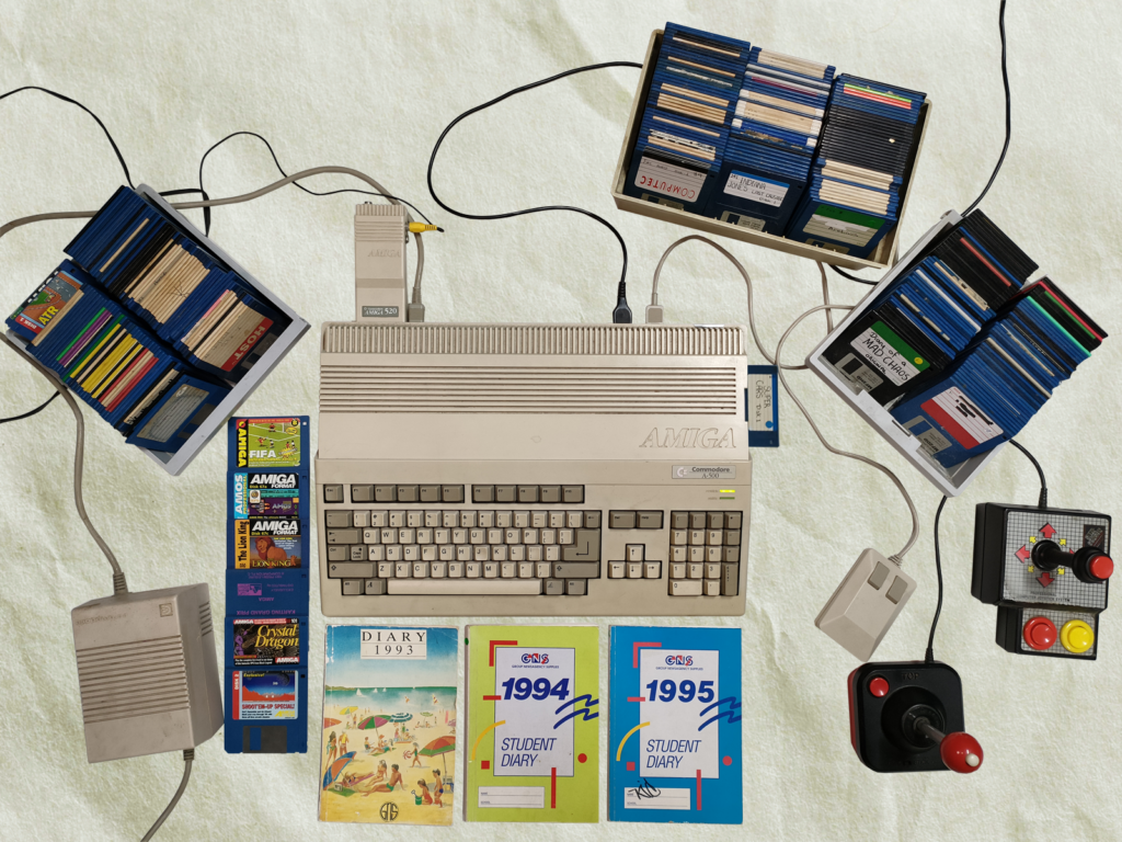 Amiga 500 digital diary crossover from paperback diaries