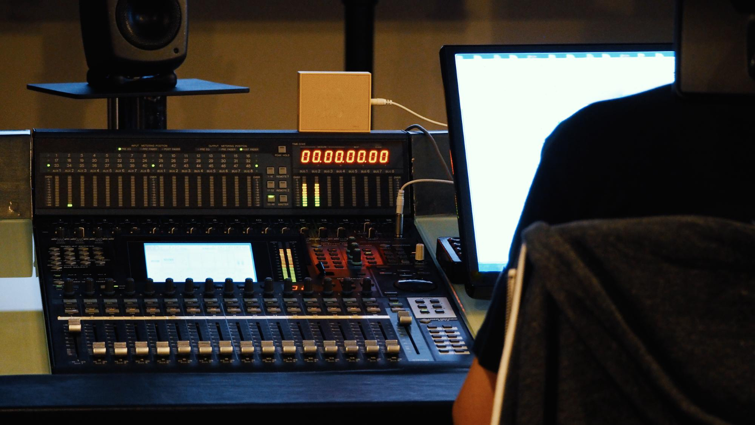 analog audio sound mixer controller panel machine work with digital recording final mix