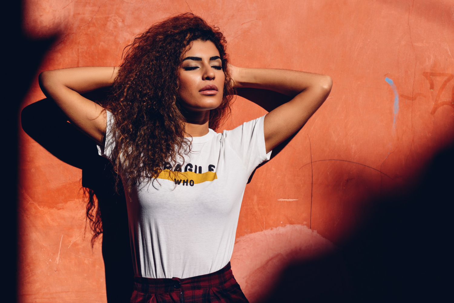 arab girl casual clothes street sun girl