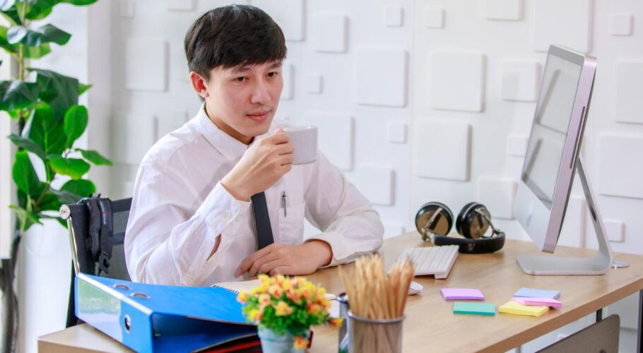 asian young handsome professional successful male businessman formal business shirt boss