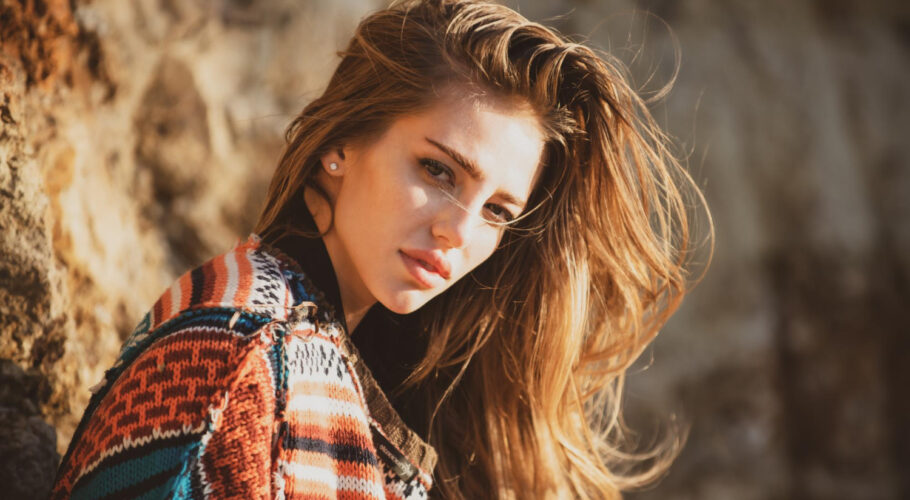 beautiful woman boho style sweater beautiful young woman fashion dress outdoor sexy sensual female lyssa