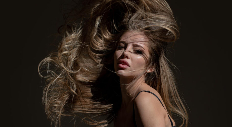 beautiful woman with shiny hair beauty lyssa face young girl movement hair sexy female