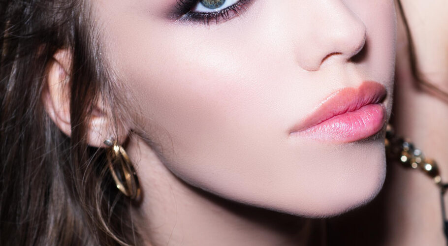 beauty woman close up of face beautiful girl with clean fresh skin