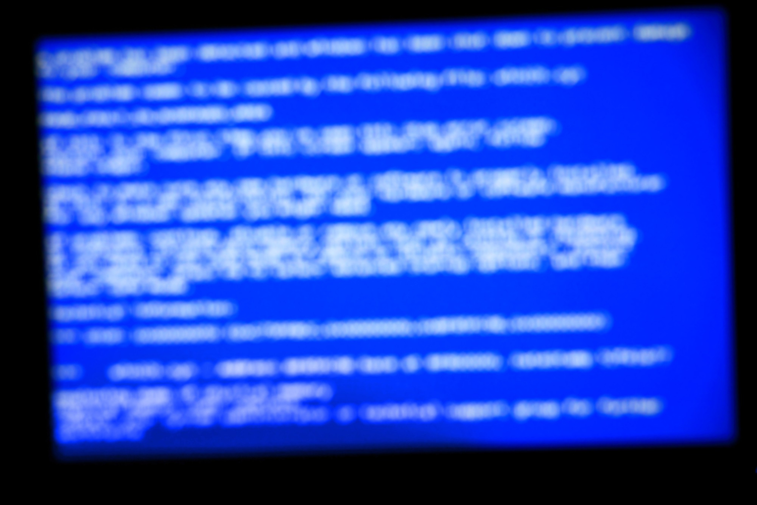 blue system crash screen defocused background ibm computer