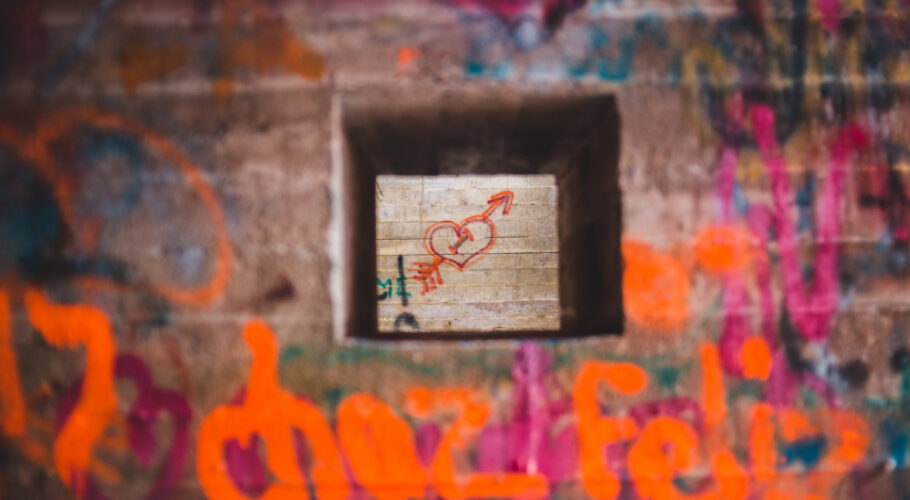 brown box with heart arrow drawing