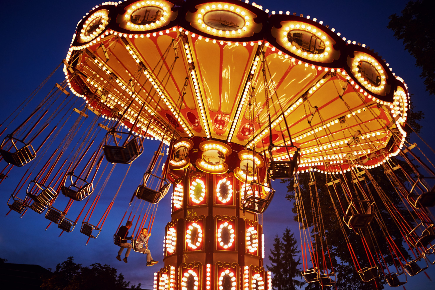 fishers ghost festival carousel merry go round amusement park night