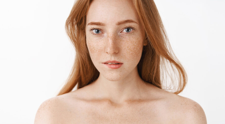charming feminine redhead young woman with freckles beautiful jewell