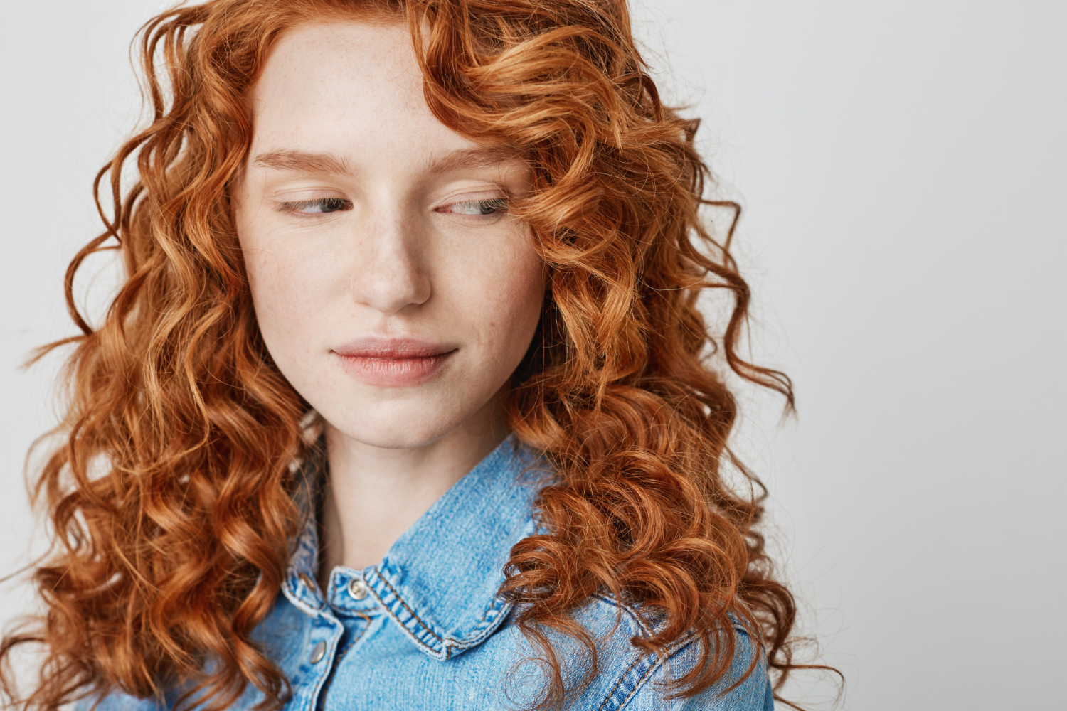 close up pretty redhead girl kathryn with freckles