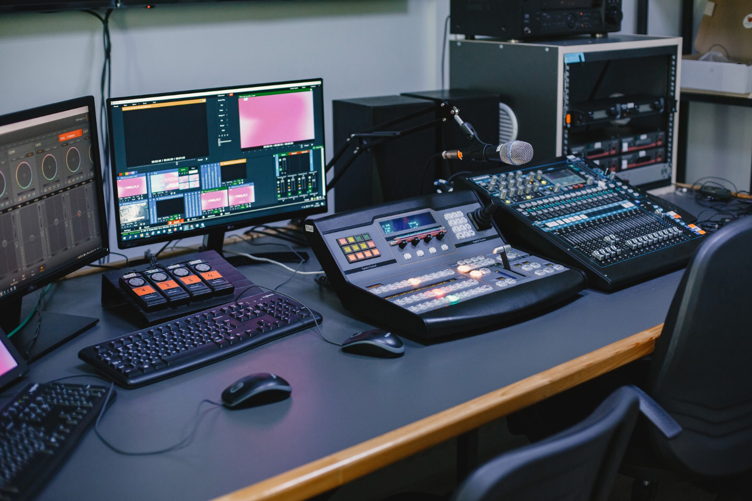 close up sound engineer studio with equipment rap hip hop music