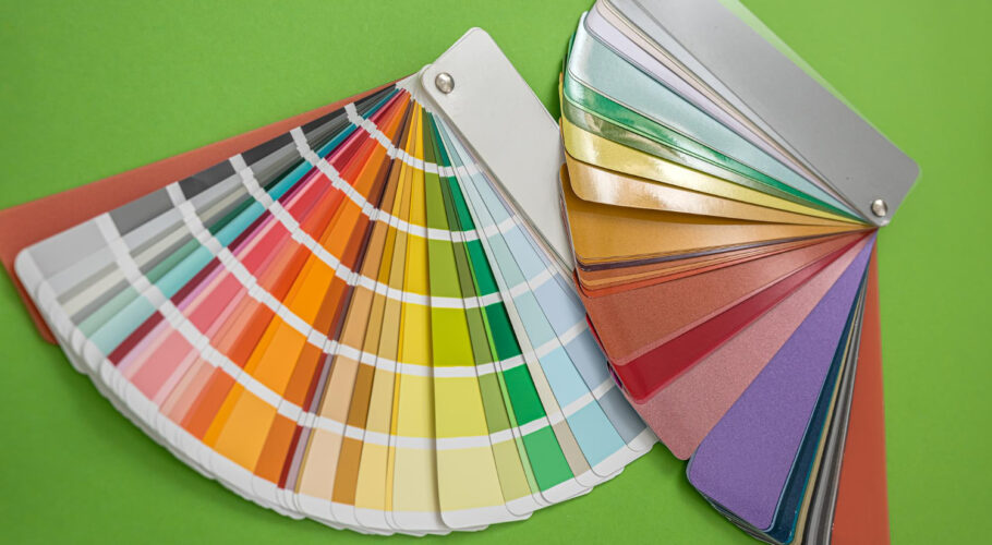 colored new fan templates with different colors stand