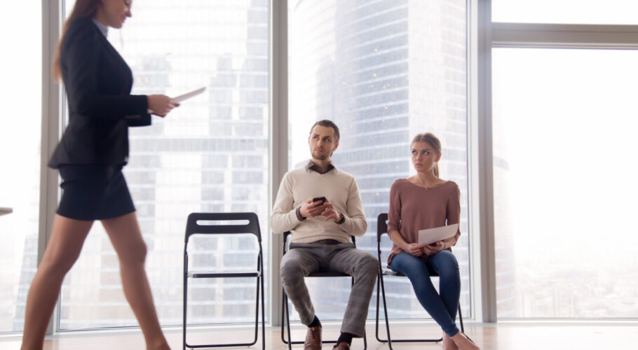 coworkers looking hired promoted happy to be on job interview