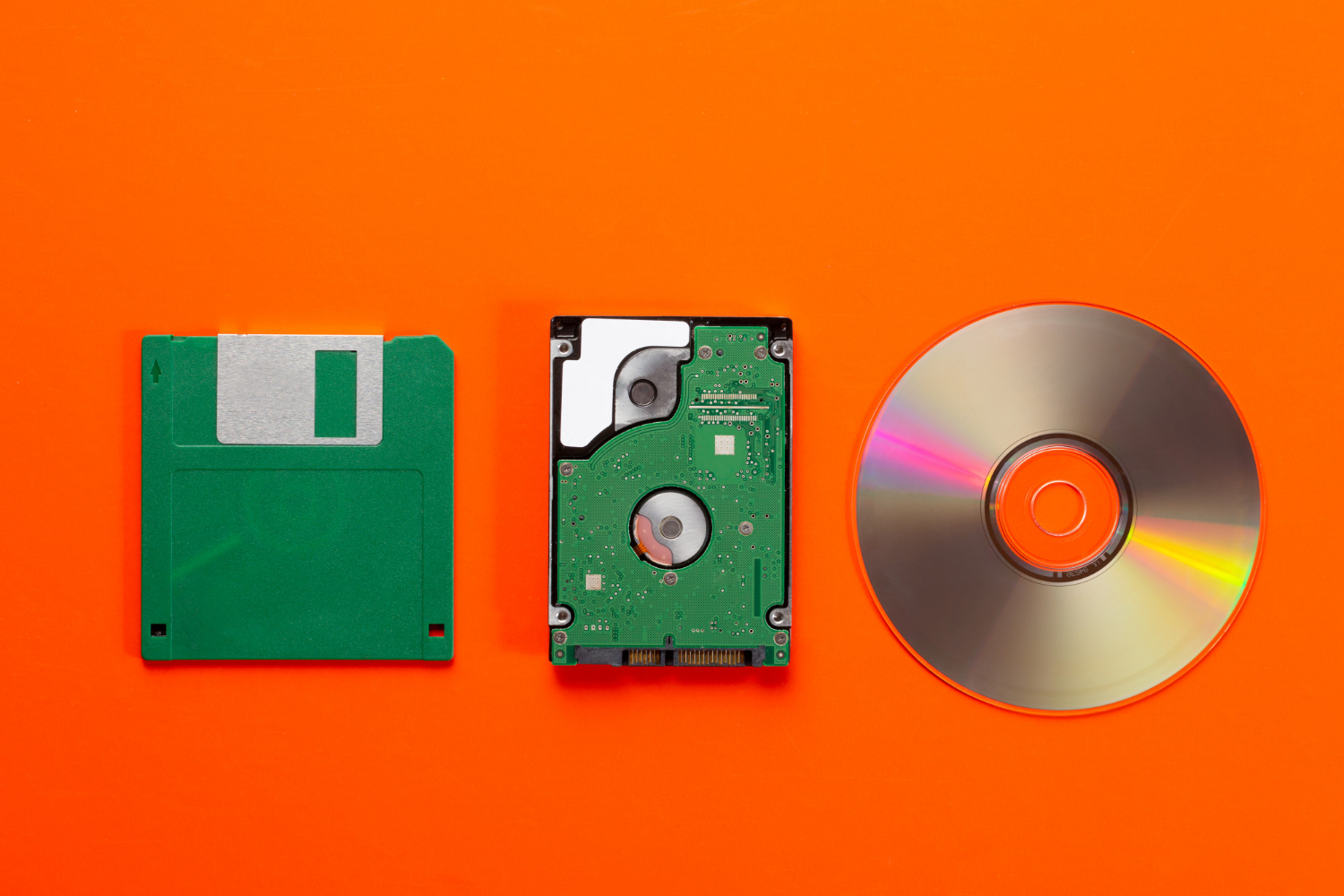 data storage medium evolution floppy disk cd disk small hard disk drive amiga 500