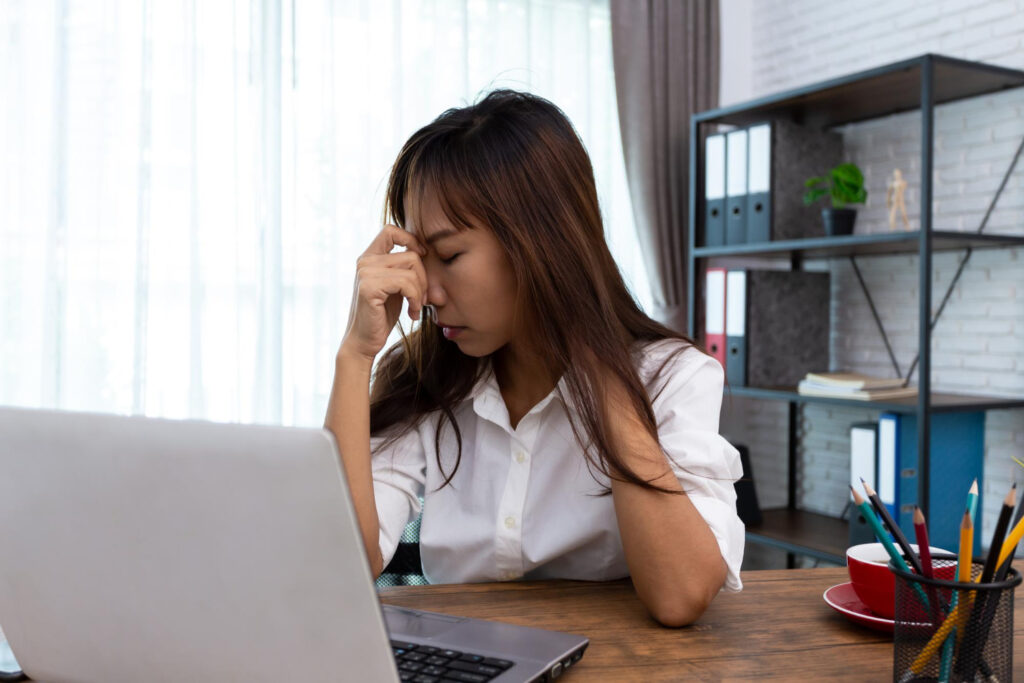 desperate businesswoman worried office china chinese