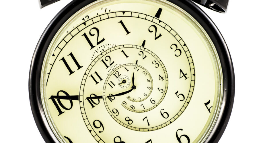 mechanical clock with hypnotic droste effect quadrant