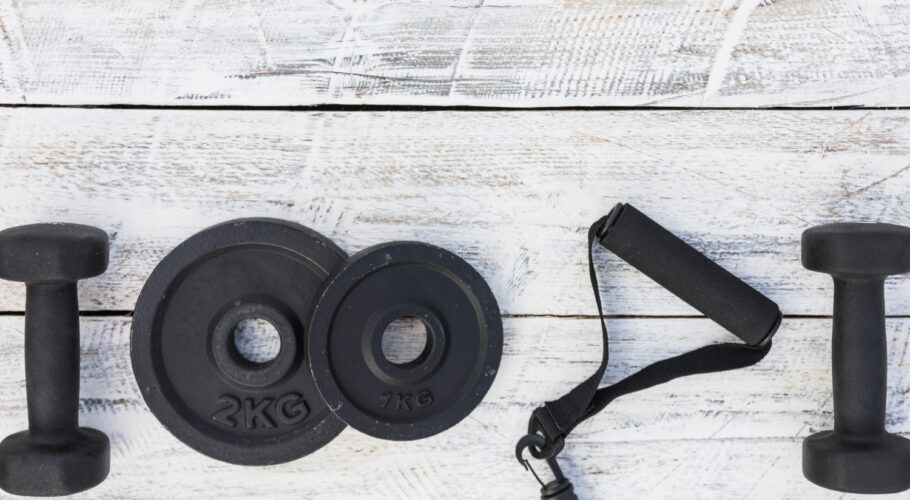 bodybuilding dumbbells weight plates fitness strap