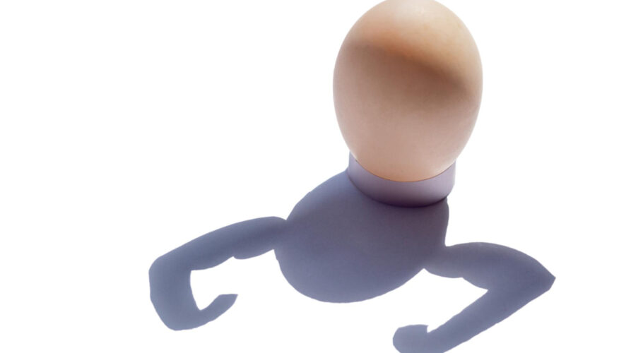 egg with muscles concept egg protein sports nutrition diet muscular building