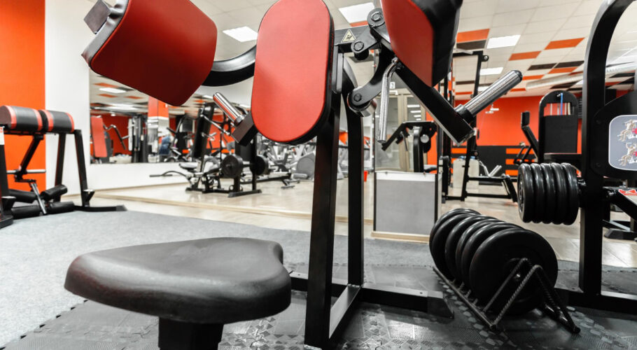 gym interior with bodybuilding equipment