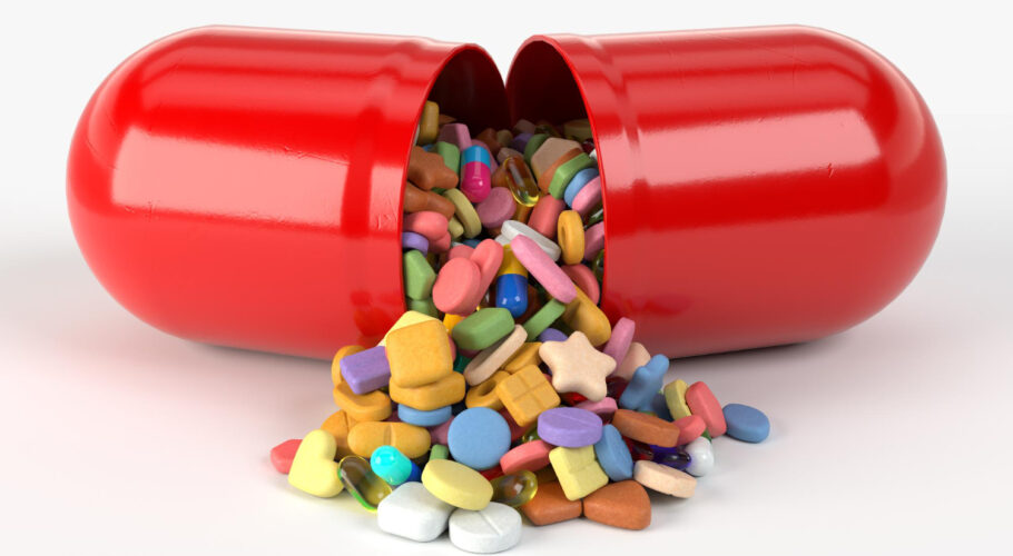 inside capsule extracted out 3d illustration isolated white suitable medicine healtcare bodybuilding