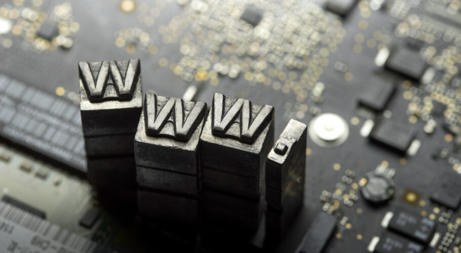 internet website design dotcom metal letterpress